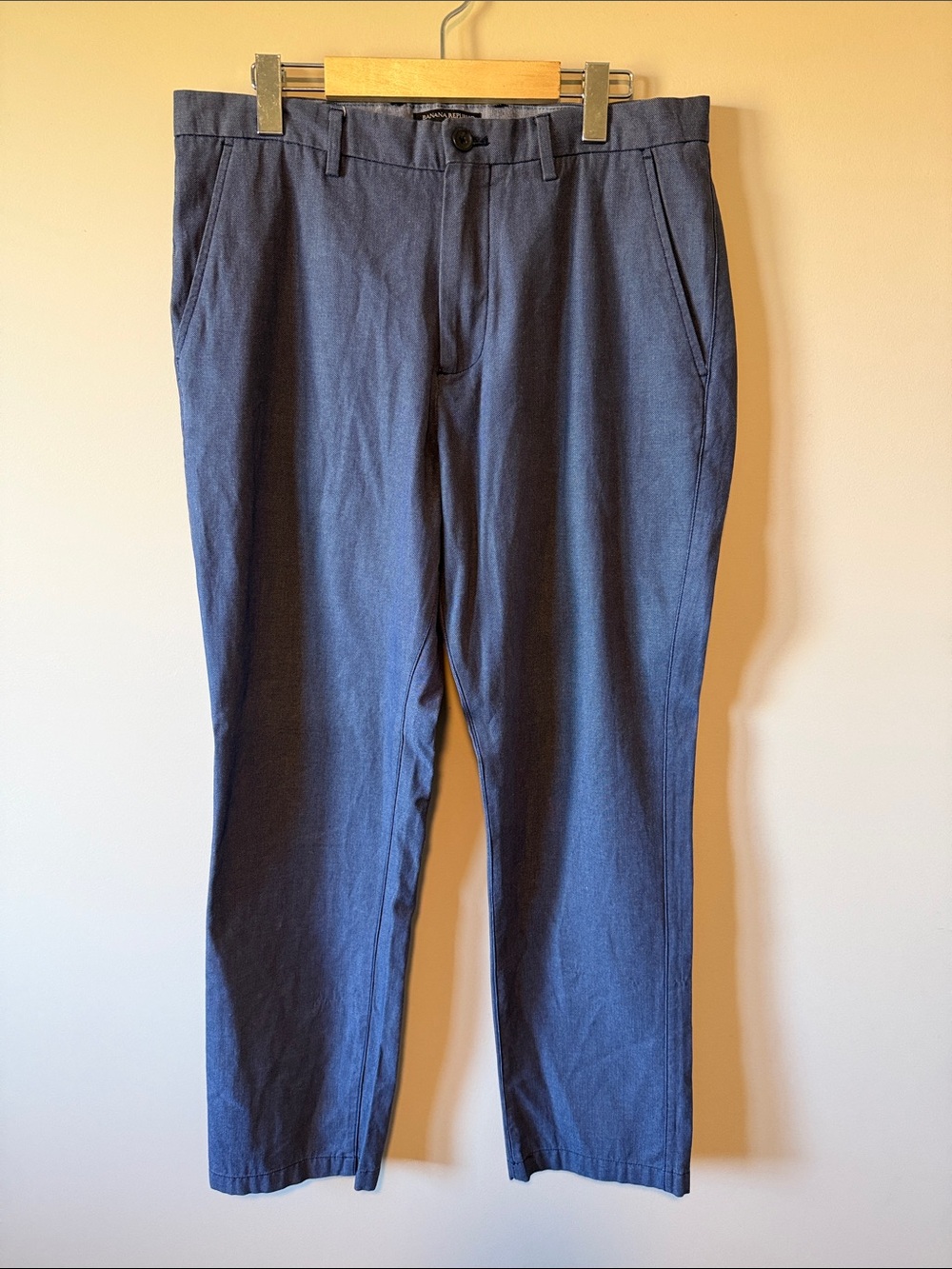 Banana Republic Kentfield Blue Trousers Dress Pants 100% Cotton Men’s 34x32